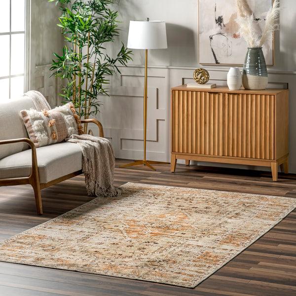 Nuloom Aada Persian Machine Washable Area Rug Beige