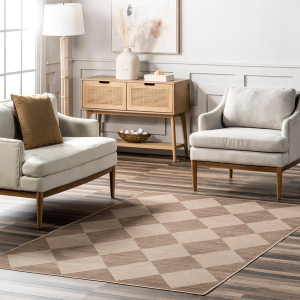 Nuloom Abi Checkered Easy-Jute Machine Washable Area Rug Natural