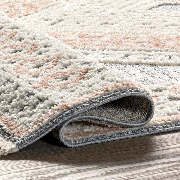 Nuloom Acacia Raised Diamond Tasseled Area Rug Beige