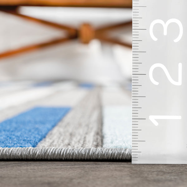 Nuloom Adali Contemporary Striped Indoor/Outdoor Area Rug Light Gray