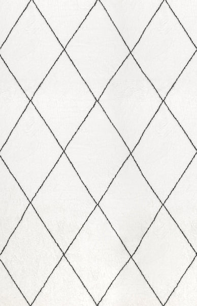 nuloom Addy Trellis Machine Washable Shag Area Rug Ivory
