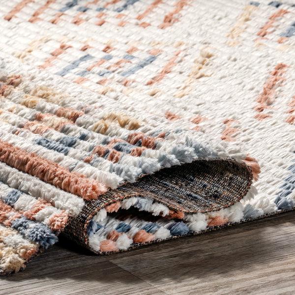 Nuloom Adelina Tribal Diamonds Fringe Area Rug Beige
