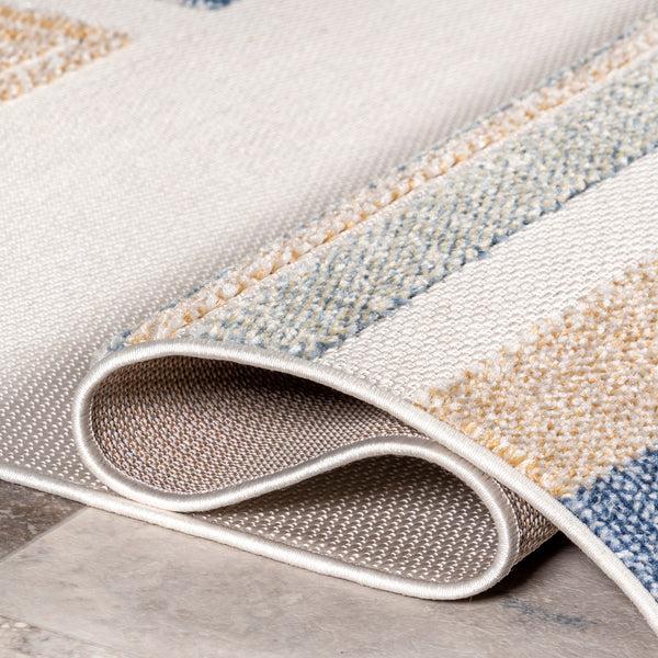 Nuloom Adira Geometric Striped Indoor/Outdoor Area Rug Blue