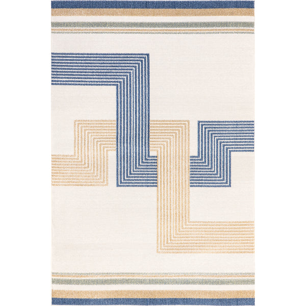nuloom Adira Geometric Striped Indoor/Outdoor Area Rug Blue