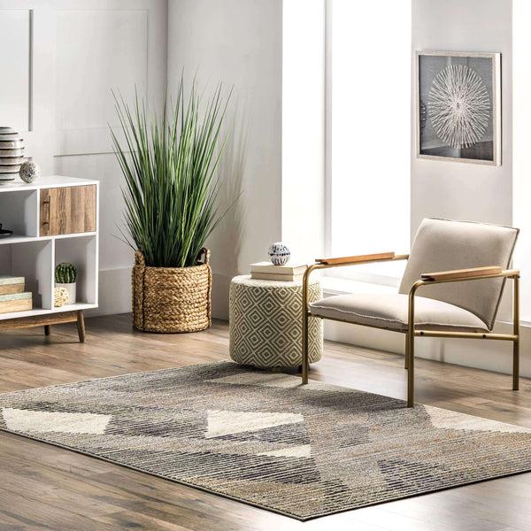 Nuloom Adrienne Durable Abstract Contemporary Area Rug Gray