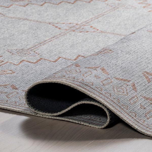 Nuloom Aelwen Tribal Cotton Machine Washable Area Rug Light Gray