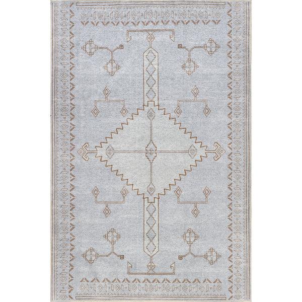 nuloom Aelwen Tribal Cotton Machine Washable Area Rug Light Gray