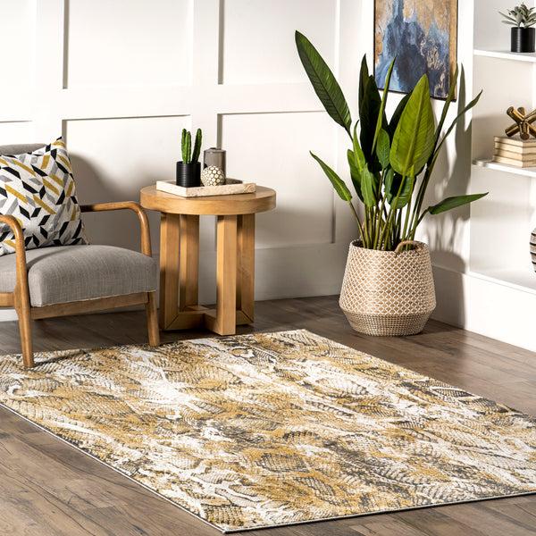Nuloom Aideen Modern Snake Patterned Area Rug Beige