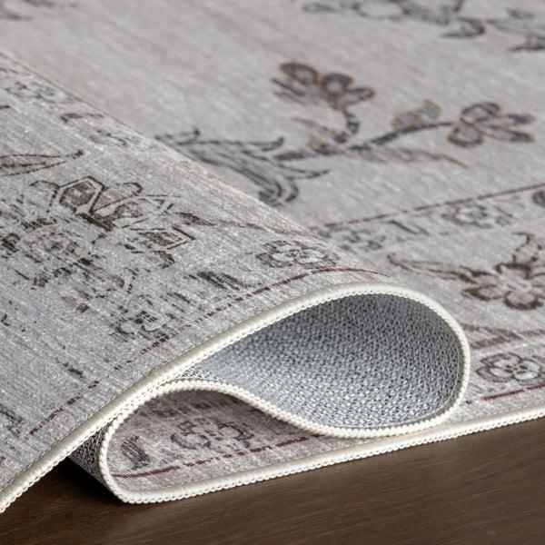 Nuloom Ainara Splashguard Traditional Machine Washahble Area Rug Beige