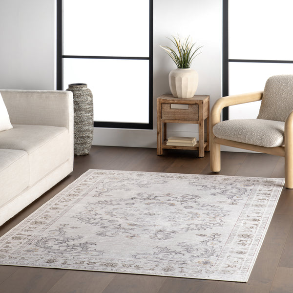Nuloom Ainara Splashguard Traditional Machine Washahble Area Rug Beige