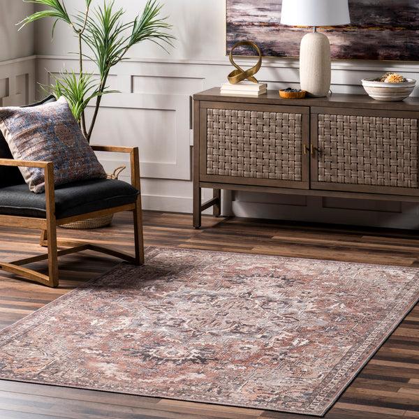 Nuloom Aino Traditional Machine Washable Area Rug Rust