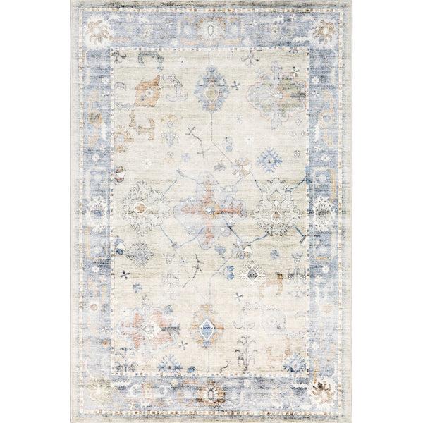nuloom Alayah SpinClean Floral & Paisley Machine Washable Area Rug Light Blue
