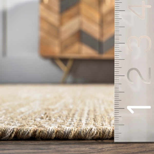 Nuloom Alessi Solid Farmhouse Cotton Area Rug Beige