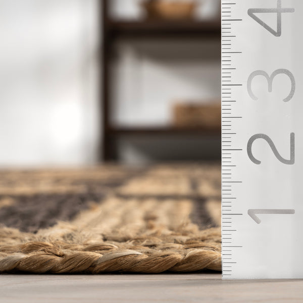 Nuloom Aletta Geometric Tiled Jute Area Rug Natural