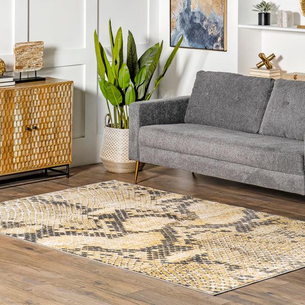 Nuloom Alexandrine Modern Snake Print Area Rug Beige