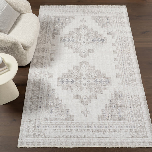 Nuloom Alexia SpinClean Traditional Machine Washable Area Rug Grey