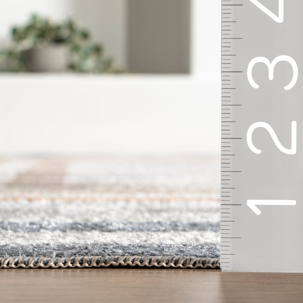 Nuloom Aliénor Striped Machine Washable Area Rug Blue