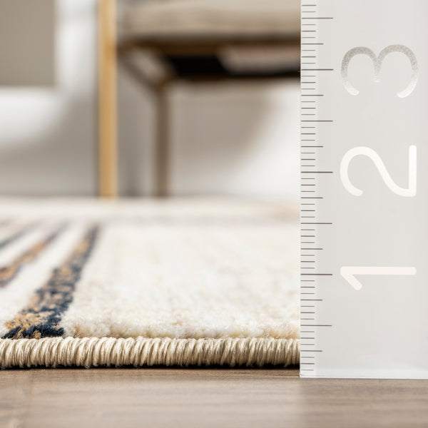 Nuloom Aline Contemporary Striped Fringe Area Rug Beige