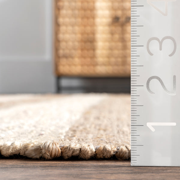 Nuloom Alisia Flatweave Striped Jute Area Rug Off White