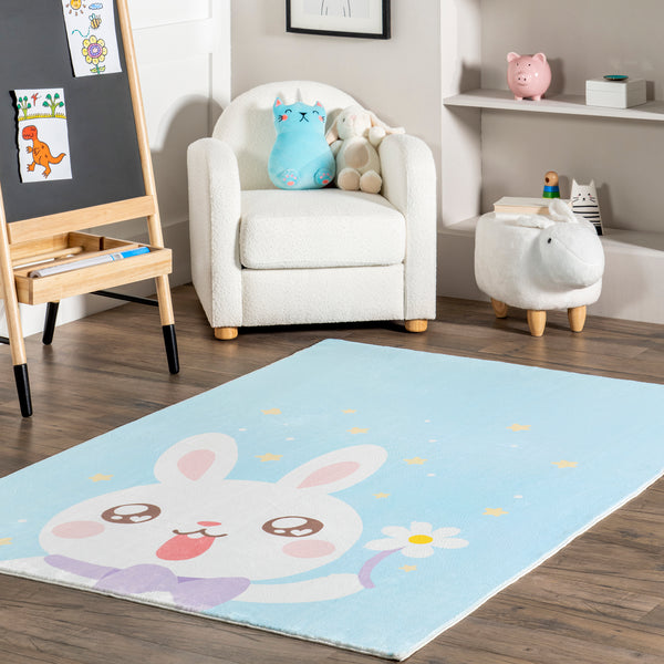 Nuloom Aloisia Bunny Machine Washable Area Rug Blue