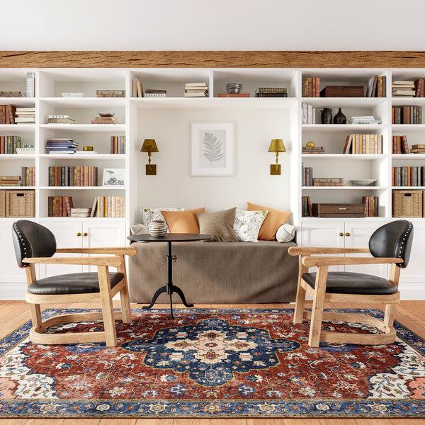 Nuloom Amaryllis Medallion Machine Washable Area Rug Brown