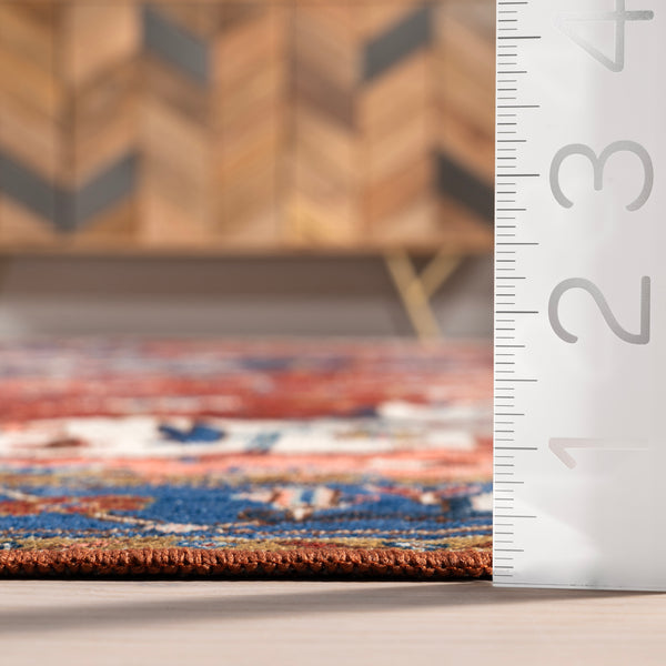Nuloom Amaryllis Medallion Machine Washable Area Rug Brown