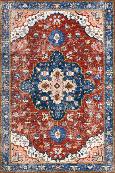 nuloom Amaryllis Medallion Machine Washable Area Rug Brown