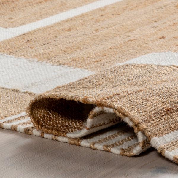 Nuloom Ambrosia Geometric Tiled Jute Blend Area Rug Natural