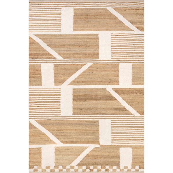 nuloom Ambrosia Geometric Tiled Jute Blend Area Rug Natural