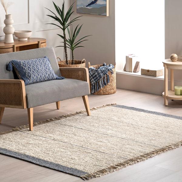 Nuloom Amina Casual Jute Blend Fringe Area Rug Beige