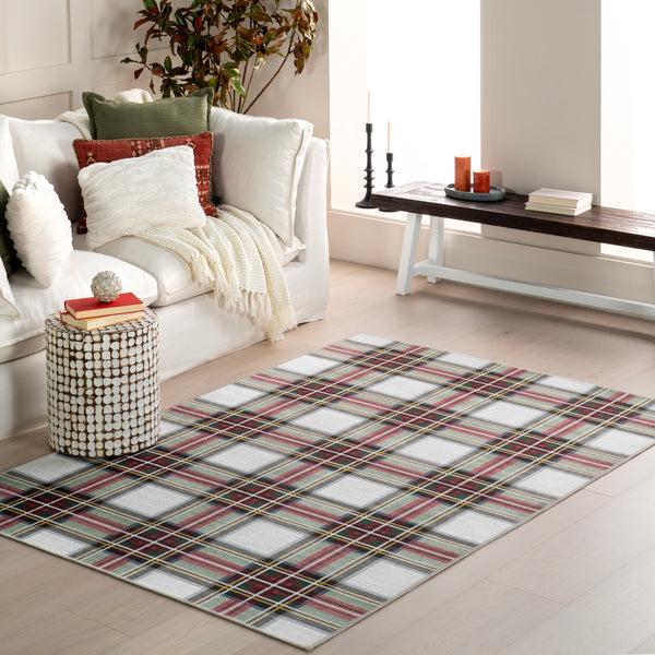 Nuloom Analisse Stewart Plaid Machine Washable Area Rug Red