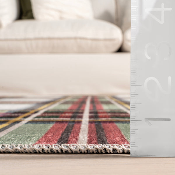 Nuloom Analisse Stewart Plaid Machine Washable Area Rug Red