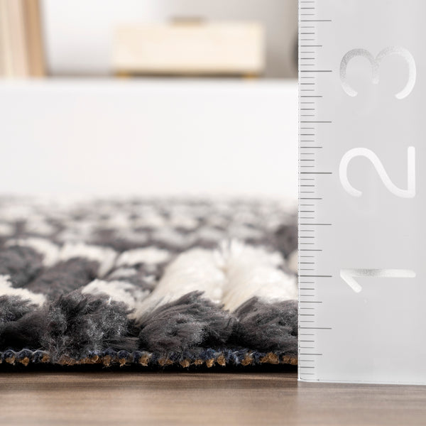 Nuloom Angeline Modern Leopard Tasseled Area Rug Gray