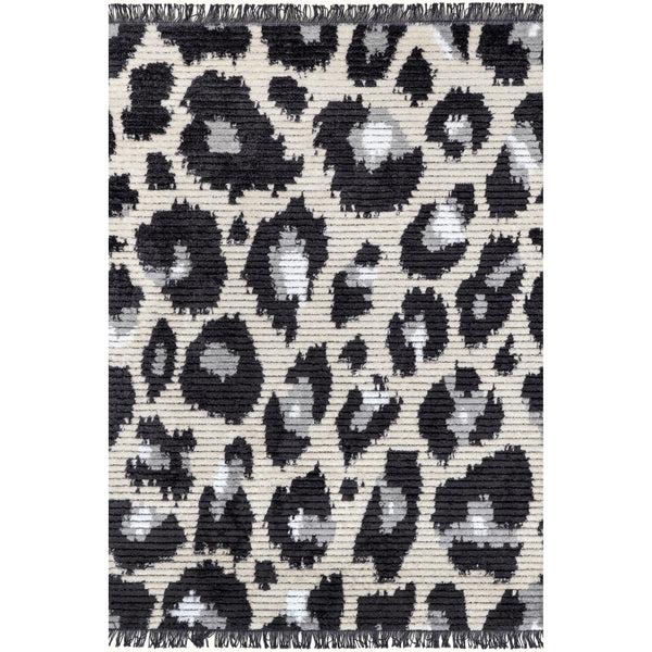 nuloom Angeline Modern Leopard Tasseled Area Rug Gray