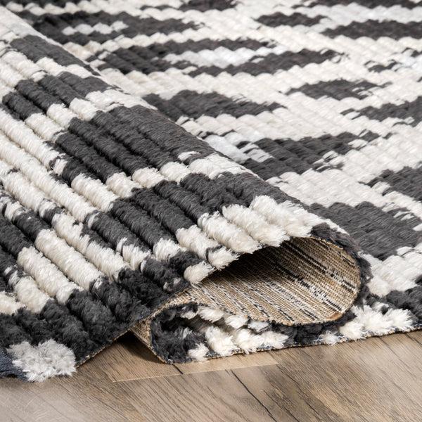 Nuloom Angeline Modern Leopard Tasseled Area Rug Gray