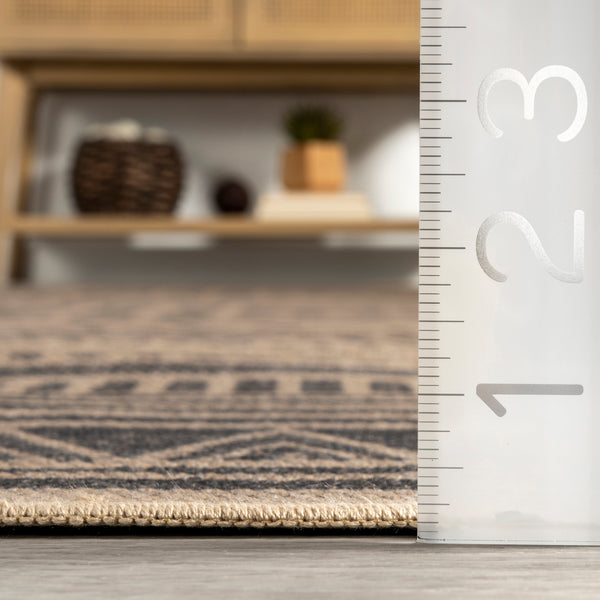 Nuloom Anisa Tribal Stripe Easy-Jute Machine Washable Area Rug Natural