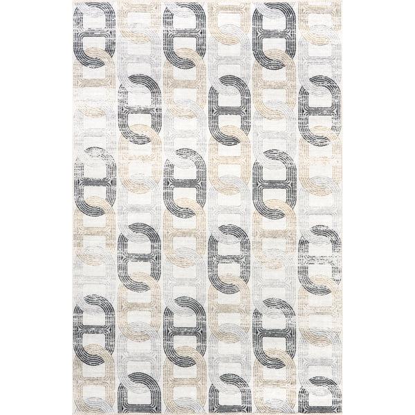 nuloom Anja Geometric Links Machine Washable Area Rug Beige