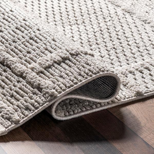 Nuloom Annella Casual Striped Tasseled Area Rug Beige