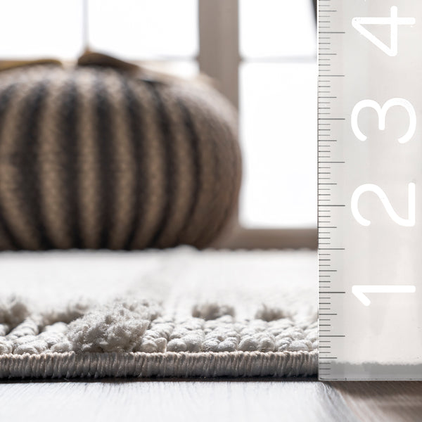 Nuloom Annella Casual Striped Tasseled Area Rug Beige