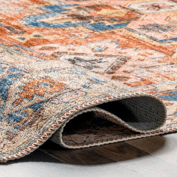 Nuloom Annica Multi Medallion Machine Washable Area Rug Rust
