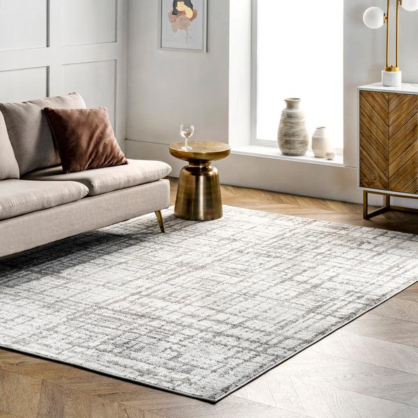 Nuloom Annie Modern Crosshatch Abstract Area Rug Light Gray