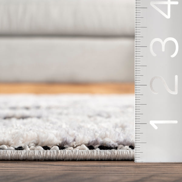 Nuloom Ansley Moroccan Lattice Tassel Area Rug Gray