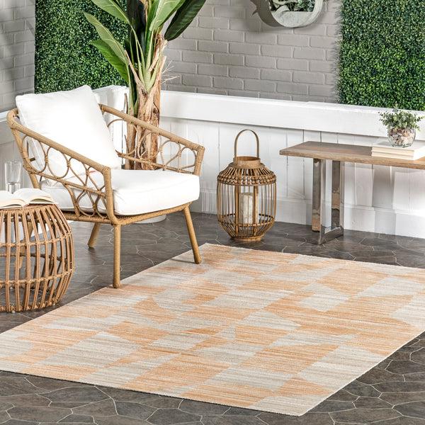Nuloom Aranea Abstract Machine Washable Indoor/Outdoor Area Rug Orange