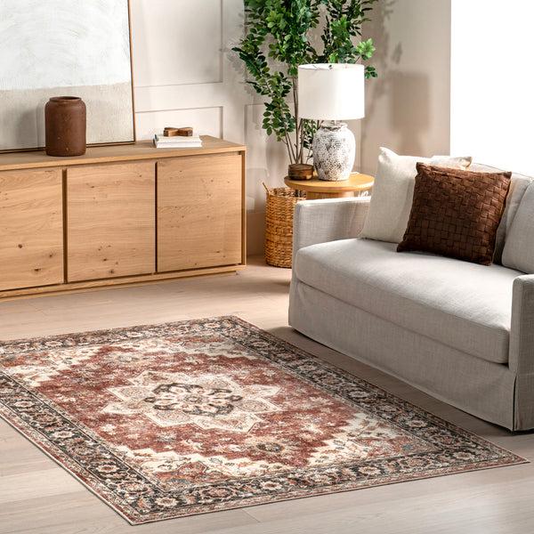 Nuloom Arbor Traditional Vintage Machine Washable Area Rug Rust