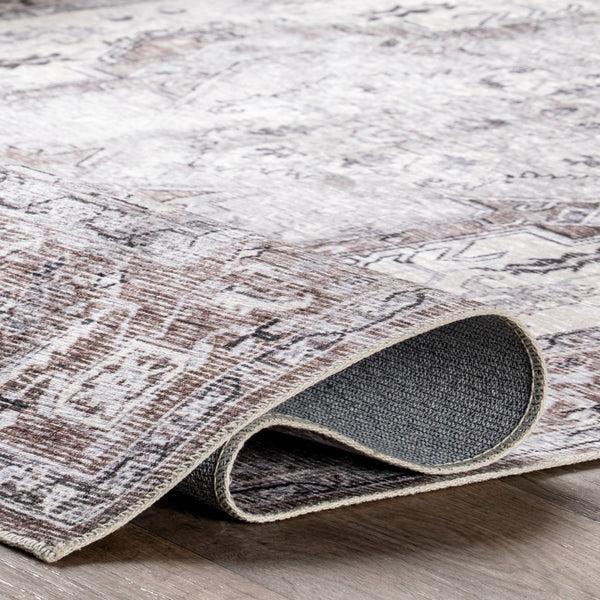 Nuloom Ari Faded Stain-Resistant Machine Washable Area Rug Gray