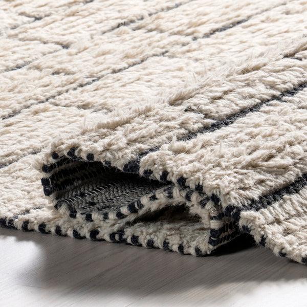 Nuloom Ariana Brick Pattern Wool Blend Area Rug Ivory