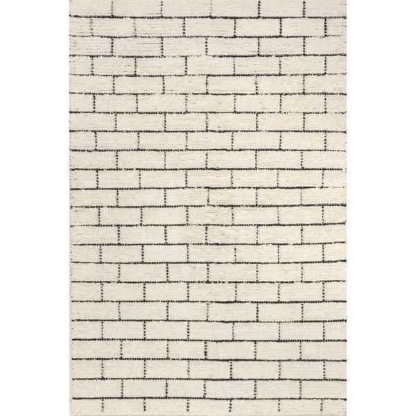 nuloom Ariana Brick Pattern Wool Blend Area Rug Ivory