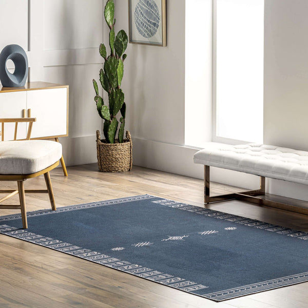 Nuloom Arina Machine Washable Global Inspired Simplistic Tribal Area Rug Navy