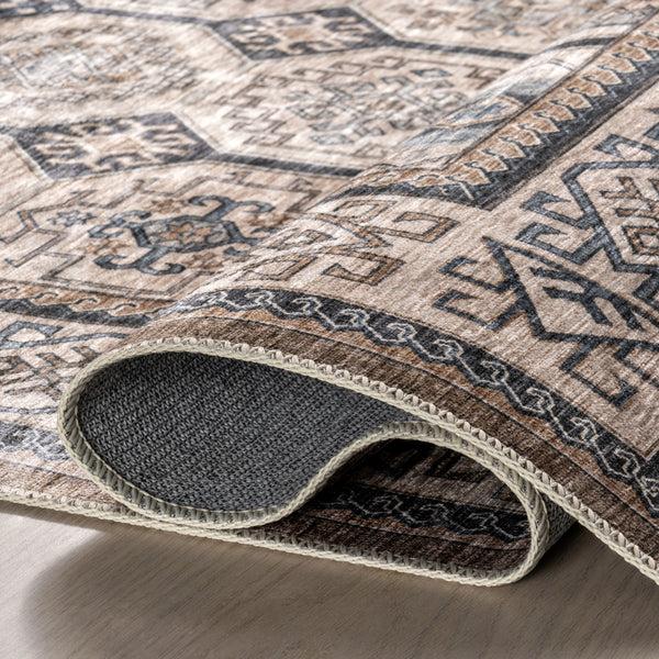 Nuloom Arisbeth SplashGuard Machine Washable Area Rug Light Beige