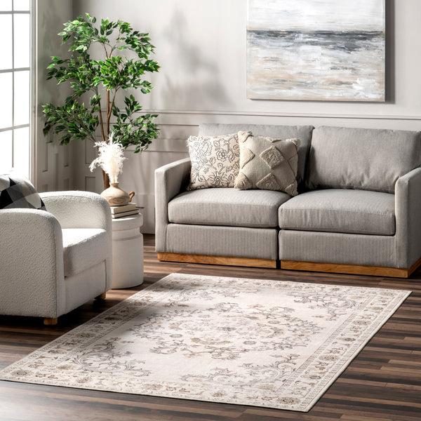 Nuloom Arwen Vintage Traditional Machine Washable Area Rug Beige